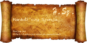 Hankóczy Szonja névjegykártya